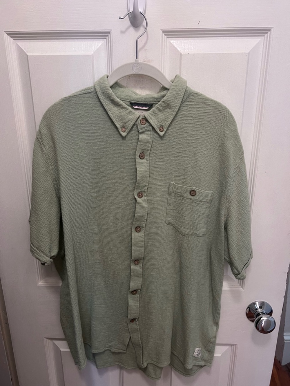 Weatherproof Sage Green Casual Button-Down Shirt
